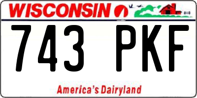WI license plate 743PKF