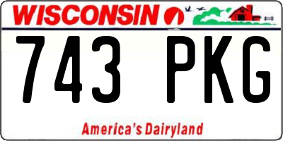 WI license plate 743PKG