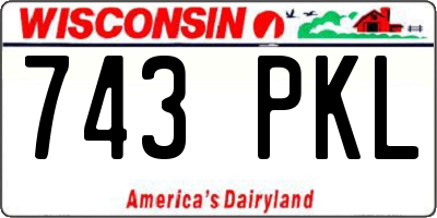 WI license plate 743PKL