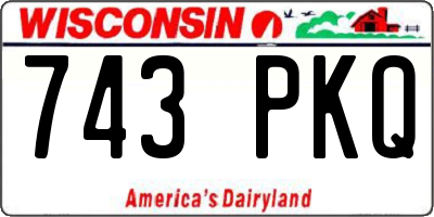 WI license plate 743PKQ