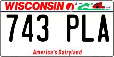 WI license plate 743PLA