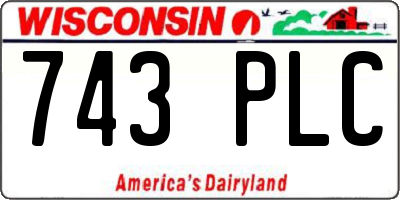 WI license plate 743PLC