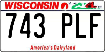 WI license plate 743PLF