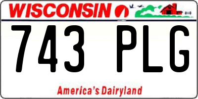 WI license plate 743PLG