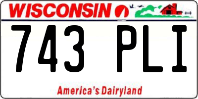 WI license plate 743PLI