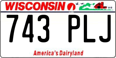 WI license plate 743PLJ