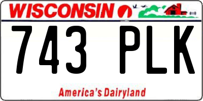 WI license plate 743PLK