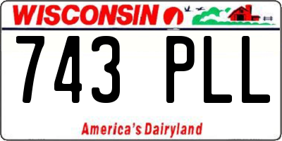 WI license plate 743PLL