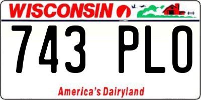 WI license plate 743PLO