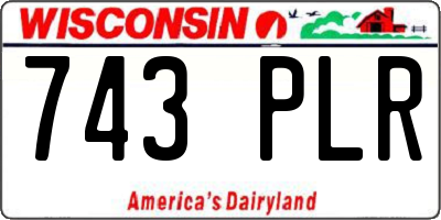 WI license plate 743PLR