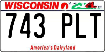 WI license plate 743PLT