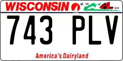 WI license plate 743PLV