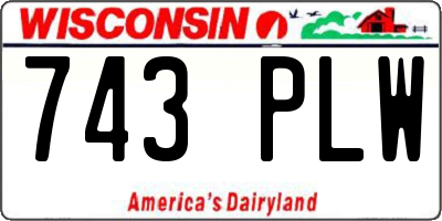 WI license plate 743PLW