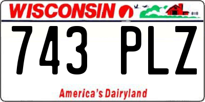WI license plate 743PLZ