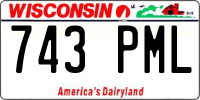 WI license plate 743PML