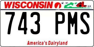 WI license plate 743PMS