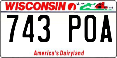 WI license plate 743POA