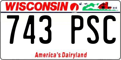 WI license plate 743PSC