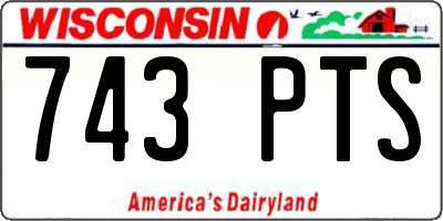 WI license plate 743PTS
