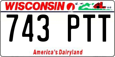 WI license plate 743PTT