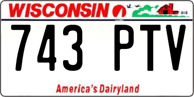 WI license plate 743PTV