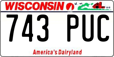 WI license plate 743PUC