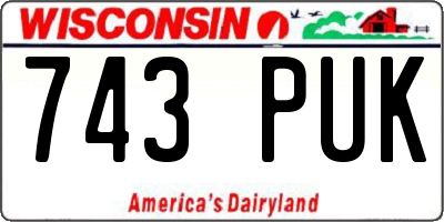 WI license plate 743PUK