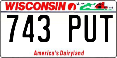 WI license plate 743PUT