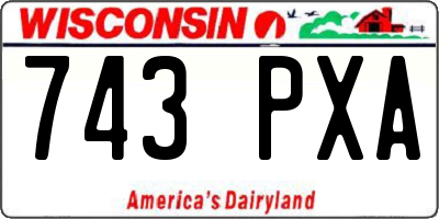 WI license plate 743PXA