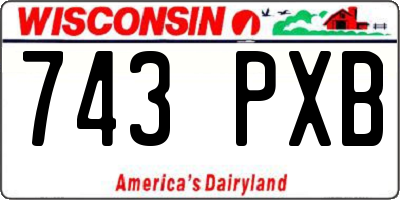 WI license plate 743PXB