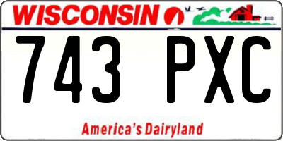 WI license plate 743PXC