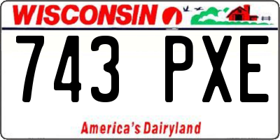 WI license plate 743PXE
