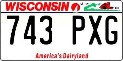 WI license plate 743PXG