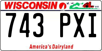 WI license plate 743PXI