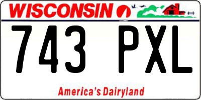 WI license plate 743PXL