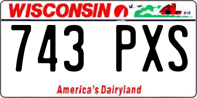 WI license plate 743PXS