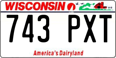 WI license plate 743PXT
