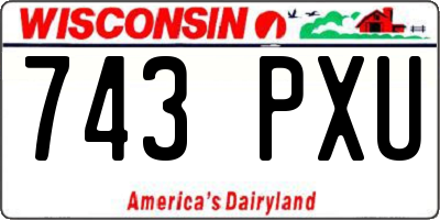 WI license plate 743PXU