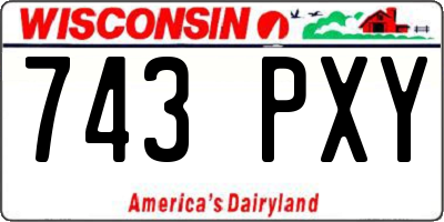 WI license plate 743PXY