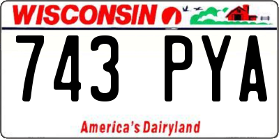 WI license plate 743PYA
