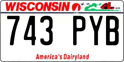 WI license plate 743PYB