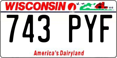 WI license plate 743PYF