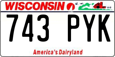 WI license plate 743PYK
