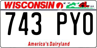 WI license plate 743PYO
