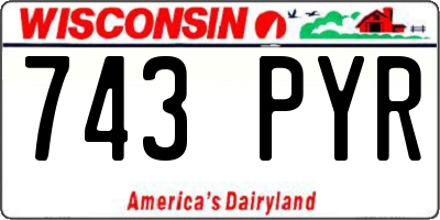 WI license plate 743PYR