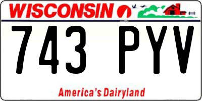 WI license plate 743PYV