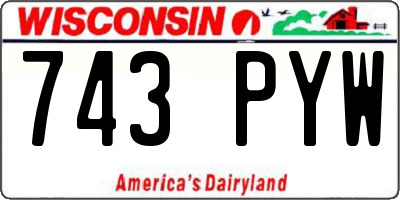 WI license plate 743PYW
