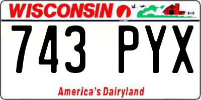 WI license plate 743PYX