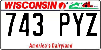 WI license plate 743PYZ