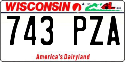 WI license plate 743PZA